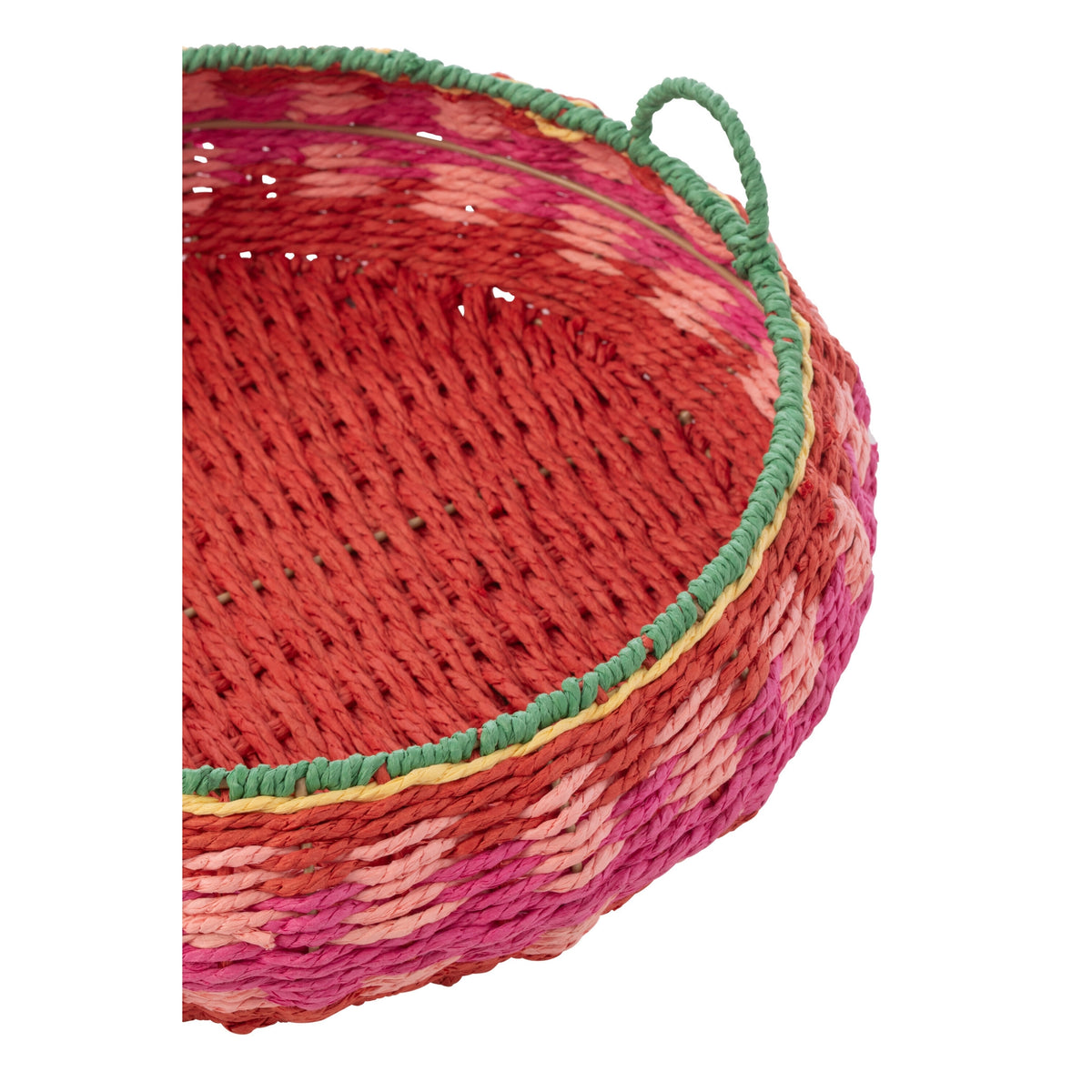 Lot De 2 Plateaux Décoratifs Avec Poignées Ronds Papier Multi