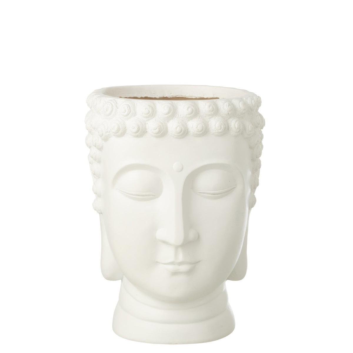 Pot de fleurs Bouddha Polyrésine Blanc Grand J-Line