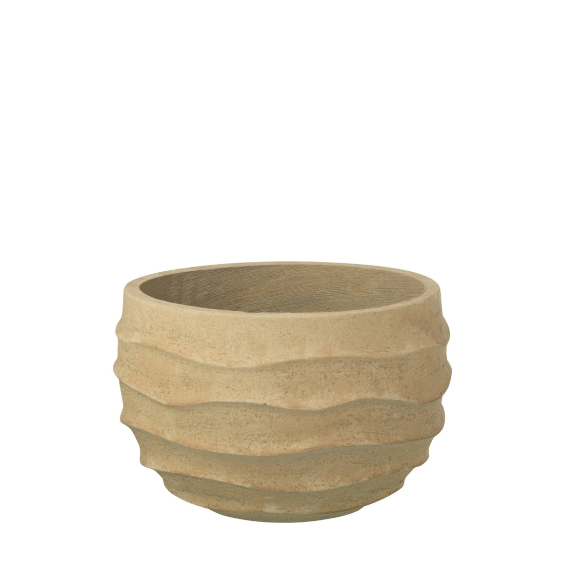 Pot de fleurs Vague + Extérieur Sable Beige Petit J-Line