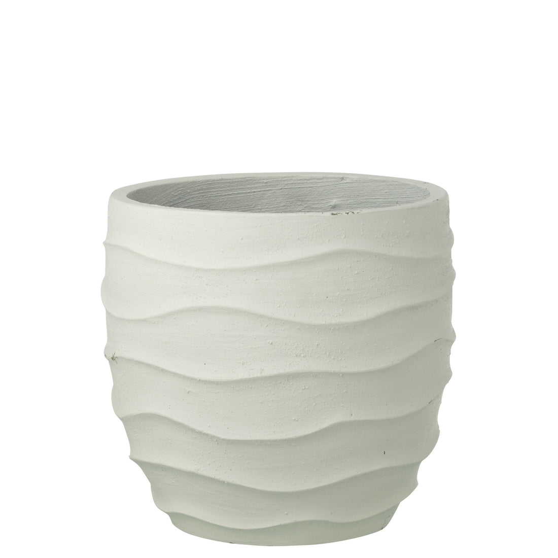 Pot de fleurs Vague + Extérieur Sable Blanc Large J-Line