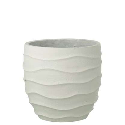 Pot de fleurs Vague + Extérieur Sable Blanc Large J-Line