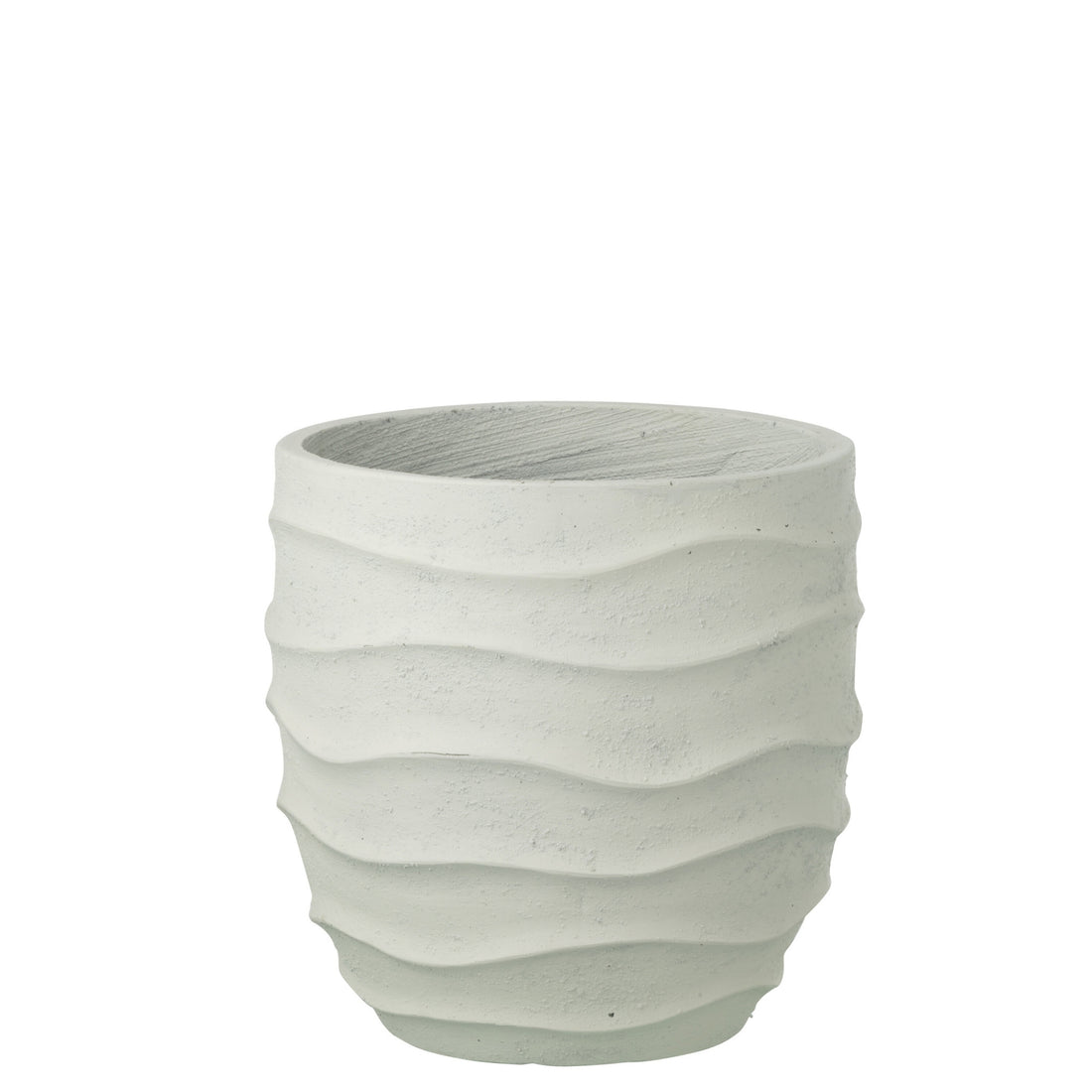 Pot de fleurs Vague + Extérieur Sable Blanc Moyen J-Line