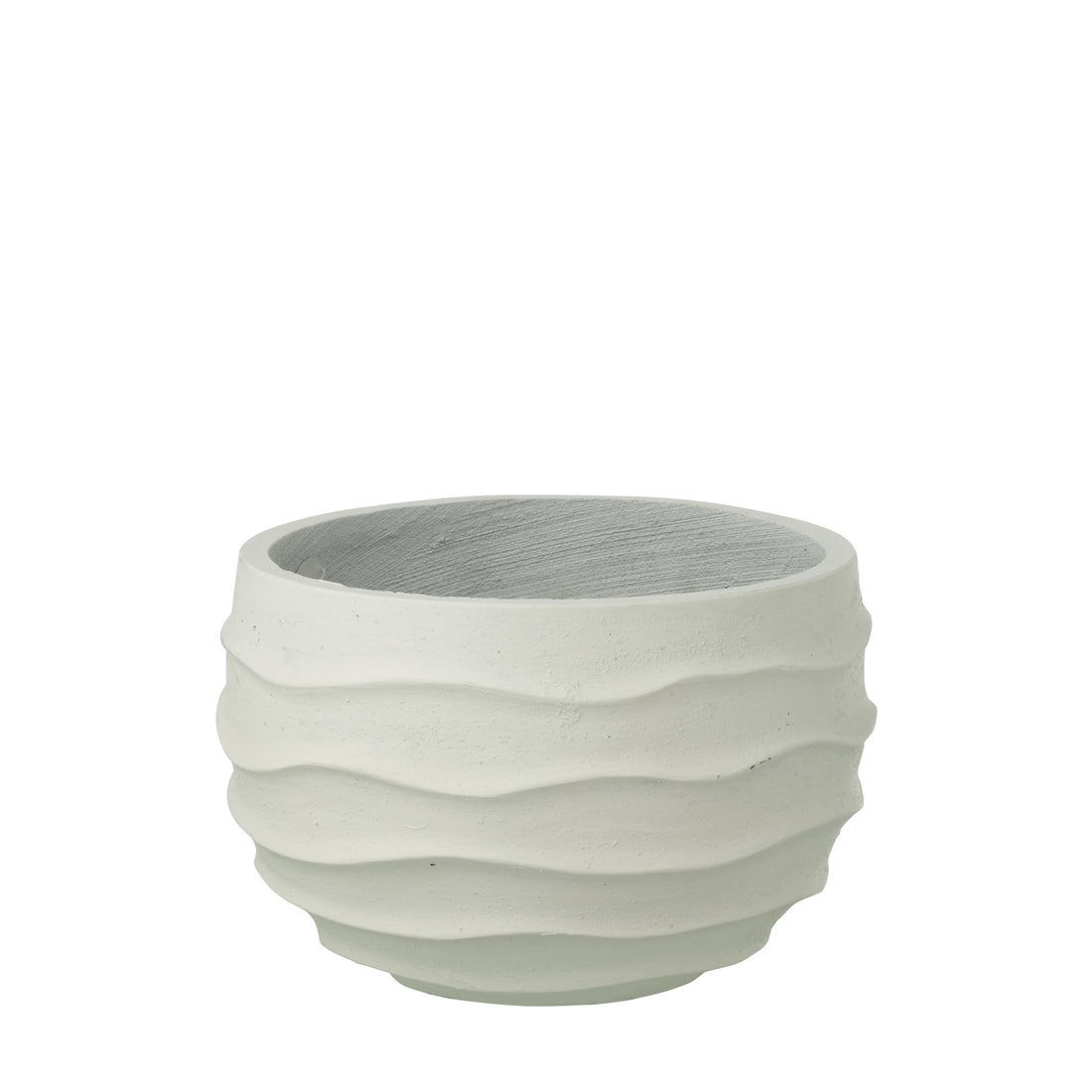 Pot de fleurs Vague + Extérieur Blanc Sable Petit J-Line