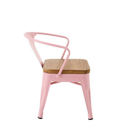 Chaise haute Evi Fer/Multiplex Rose clair J-Line