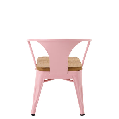 Chaise haute Evi Fer/Multiplex Rose clair J-Line
