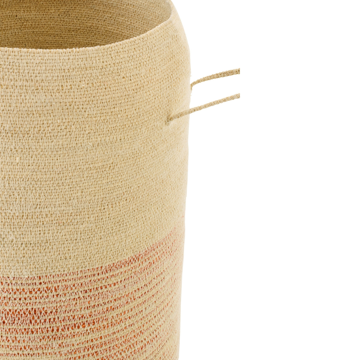 Panier Avec Poignée En Jute Rayé Naturel/Orange Foncé J-Line