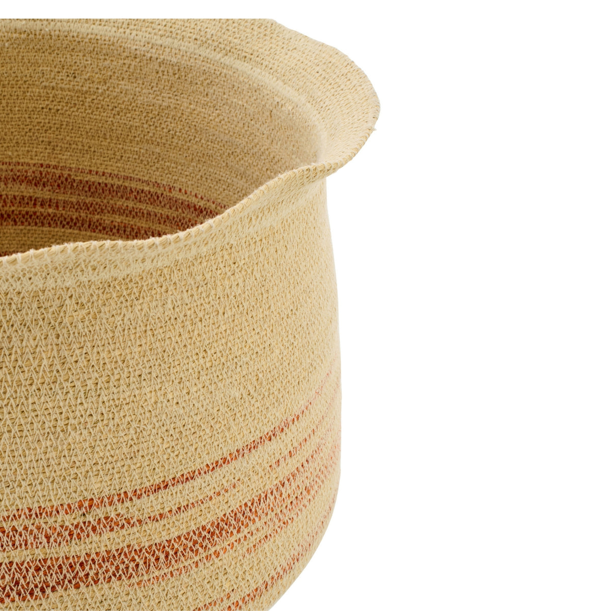 Lot de 2 Paniers en Jute Rayé Naturel/Orange Foncé J-Line