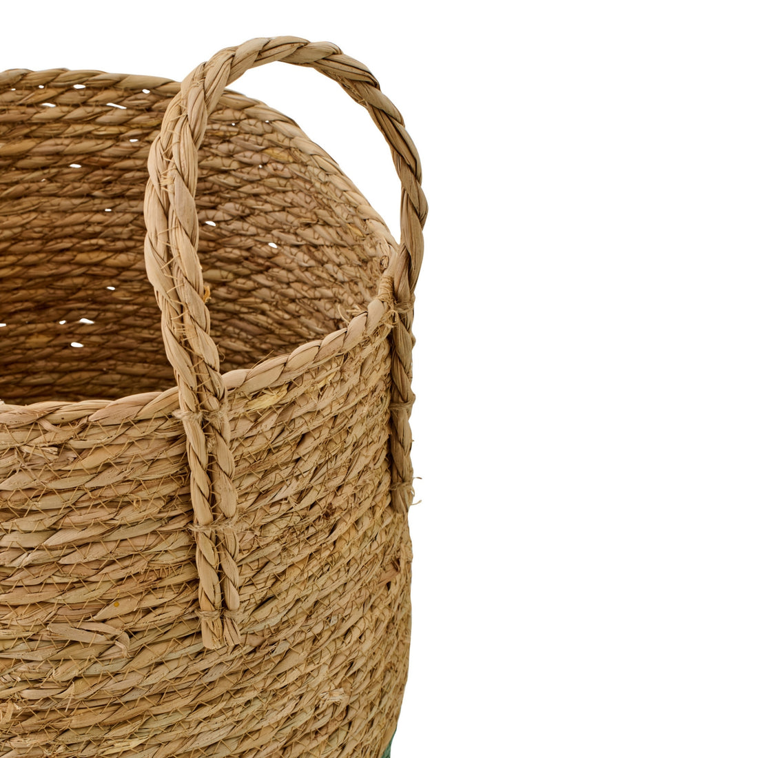 Lot de 3 paniers avec anses, bordure naturel/gris-vert J-Line