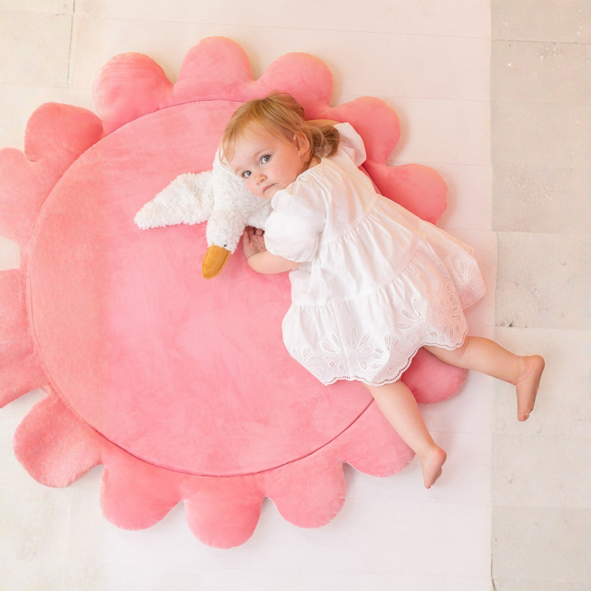 Tapis de jeu Fleur Polyester Rose foncé/Rose clair J-Line