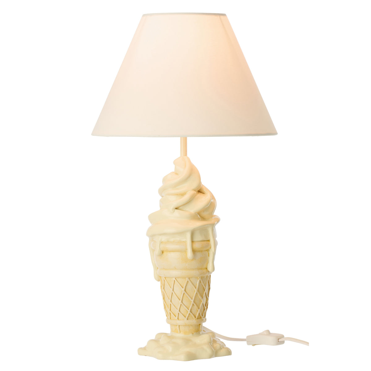 Lampe IJsje en polyrésine jaune/beige J-Line