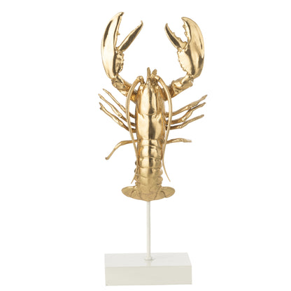 Crabe sur pied en polyrésine couleur or J-Line