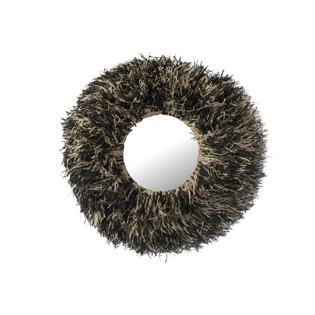 Miroir mural rond sisal noir/blanc J-Line