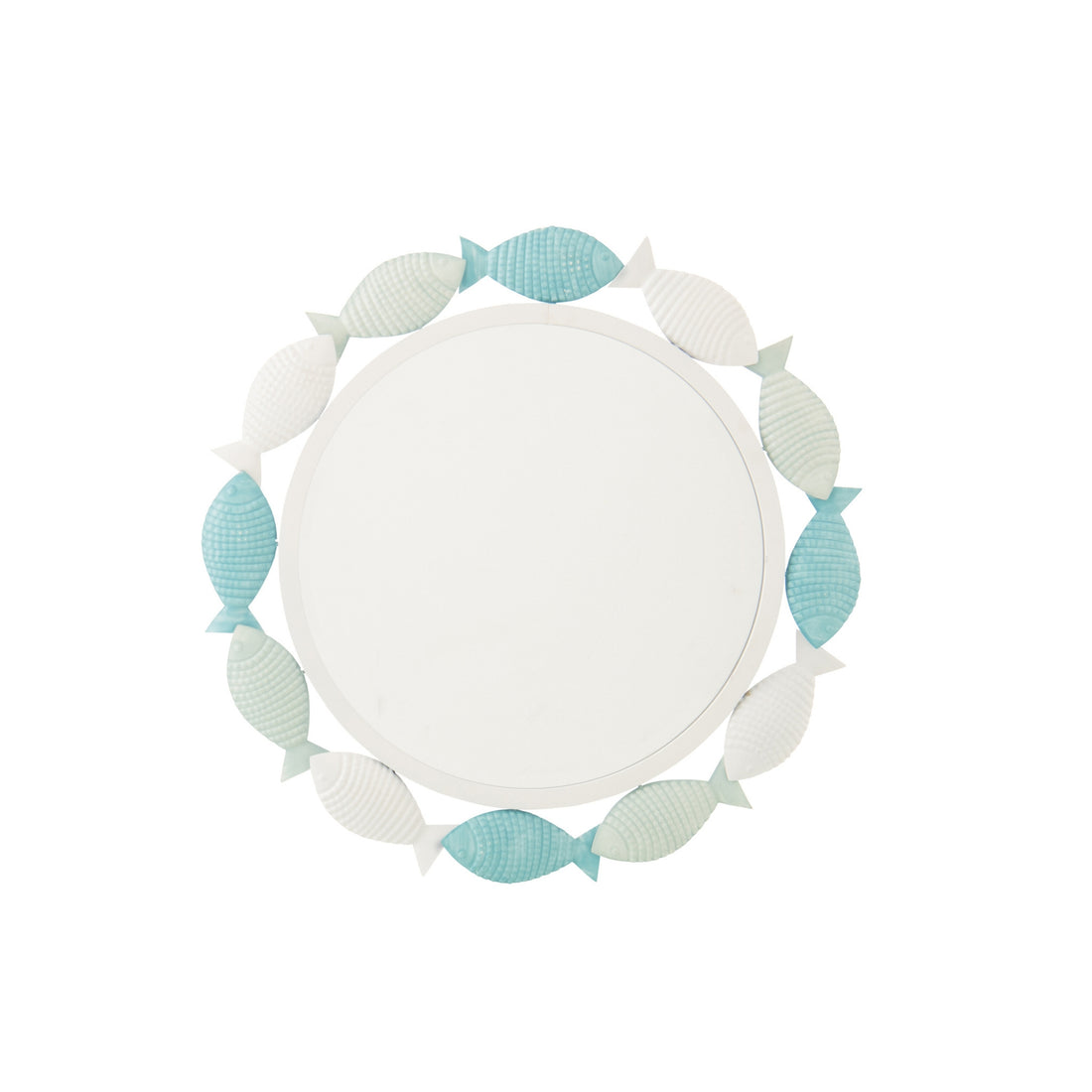 Miroir mural Poisson Fer Bleu clair/Blanc J-Line