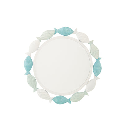 Miroir mural Poisson Fer Bleu clair/Blanc J-Line