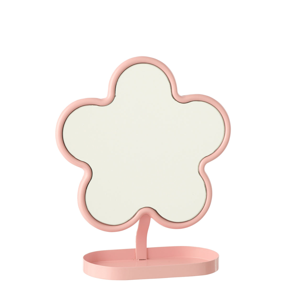 Miroir de table Fleur Fer Rose clair J-Line