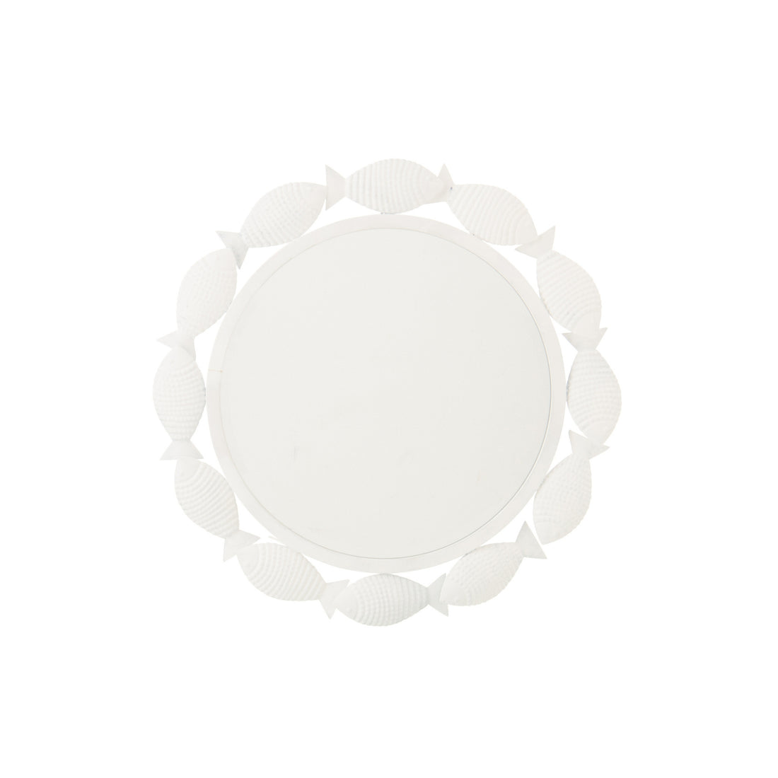 Miroir mural Poisson Fer Blanc Ligne en J