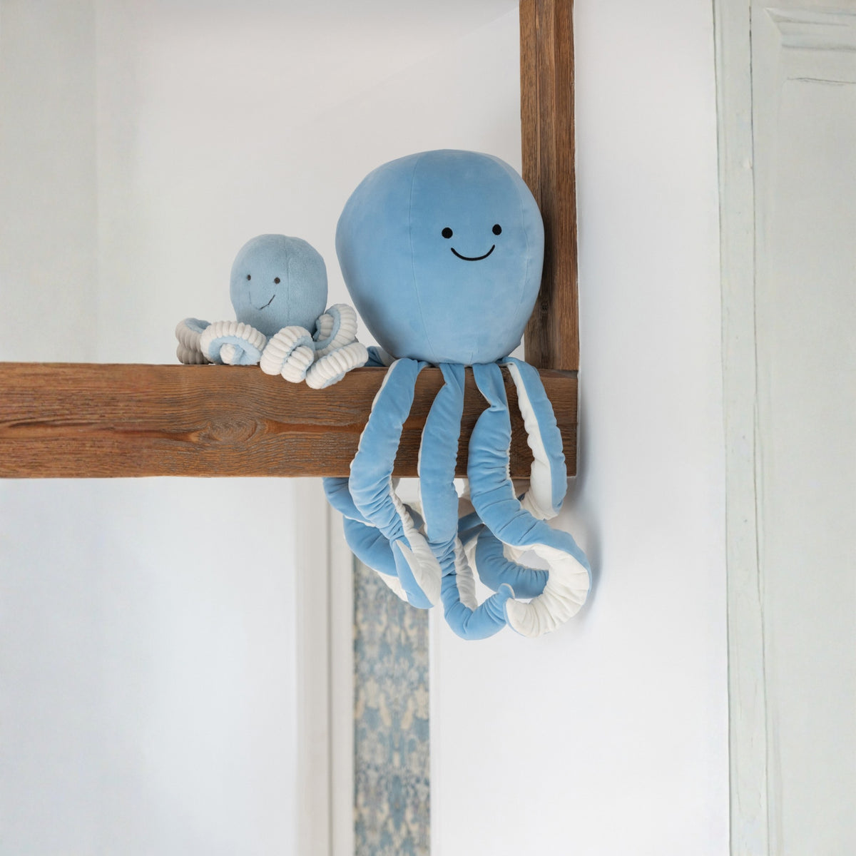 Assortiment Octopus en polyester bleu clair/vert menthe de J-Line, 2 pièces