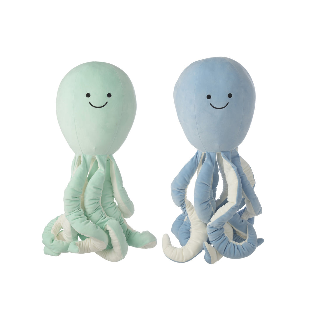 Assortiment Octopus en polyester bleu clair/vert menthe de J-Line, 2 pièces