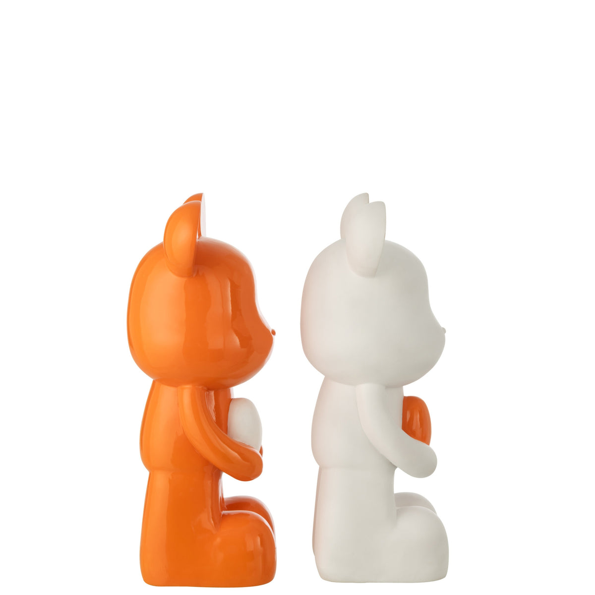 Cœur d’ours en polyrésine blanc/orange foncé, grand assortiment de J-Line