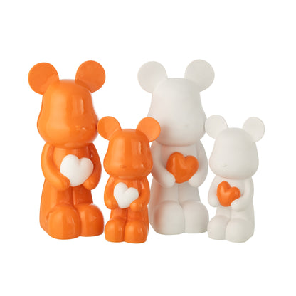 Cœur d’ours en polyrésine blanc/orange foncé, grand assortiment de J-Line