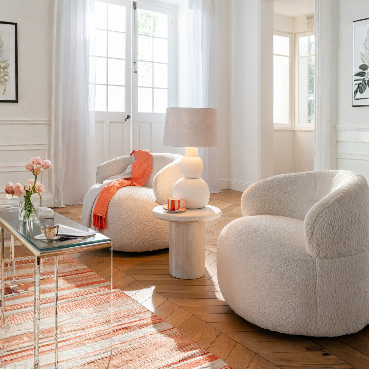 Lampe de table Renee Céramique Blanche Large J-Line