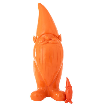 Gnome en résine orange grand modèle J-Line