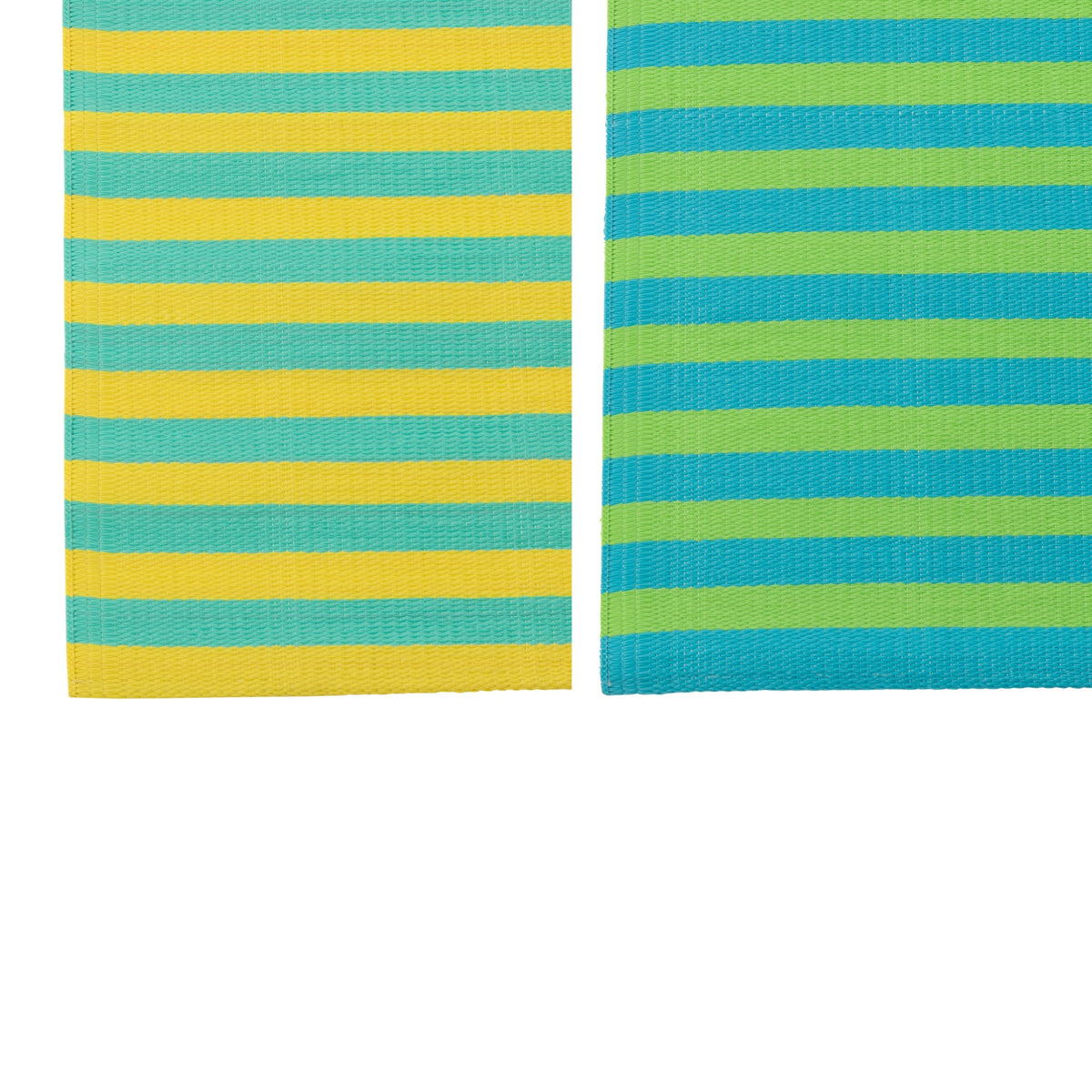 Tapis de plage Sunshine/Smile rayé en polypropylène multicolore assorti de J-Line