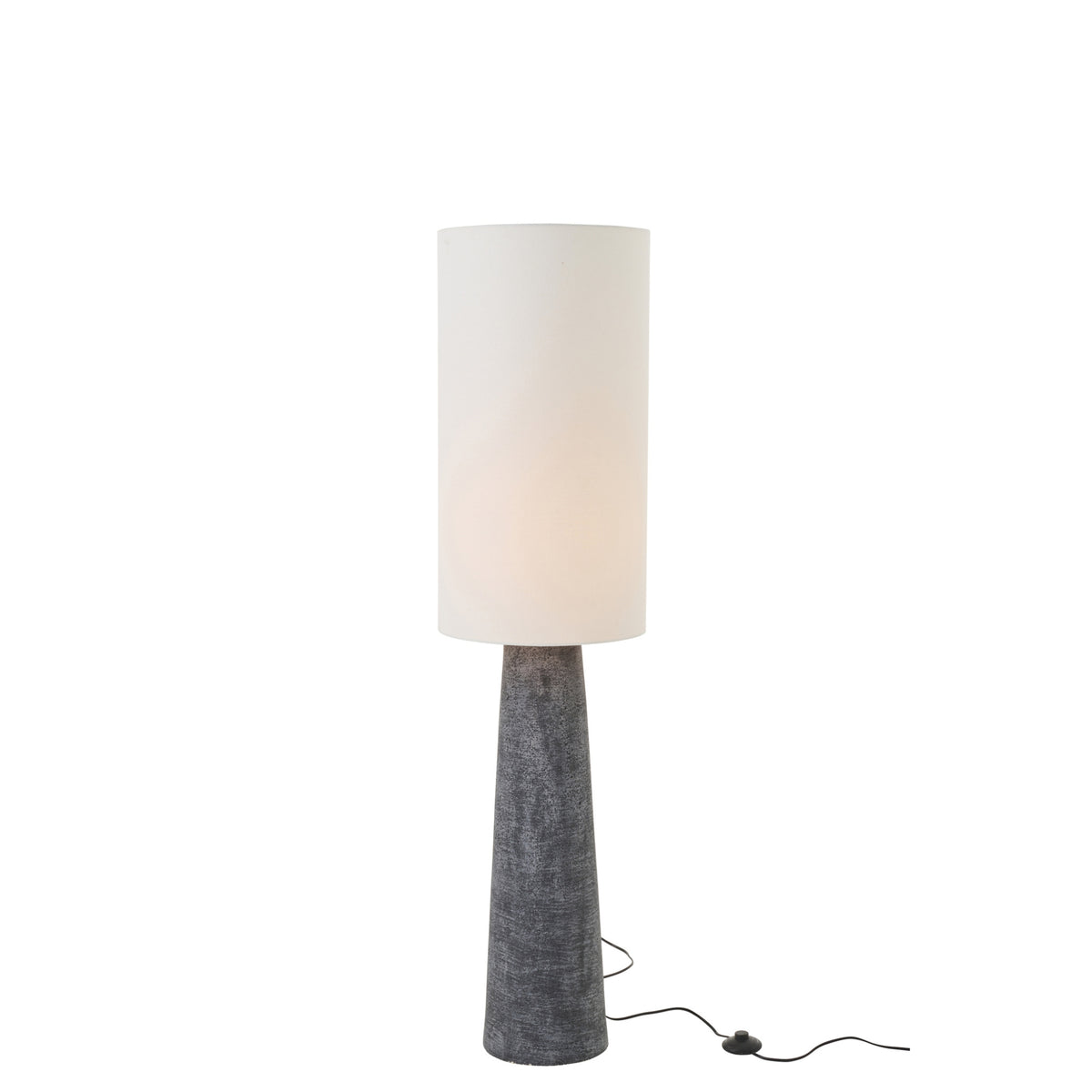 Lampadaire Ava en fibre de verre noir/blanc, taille moyenne, J-Line
