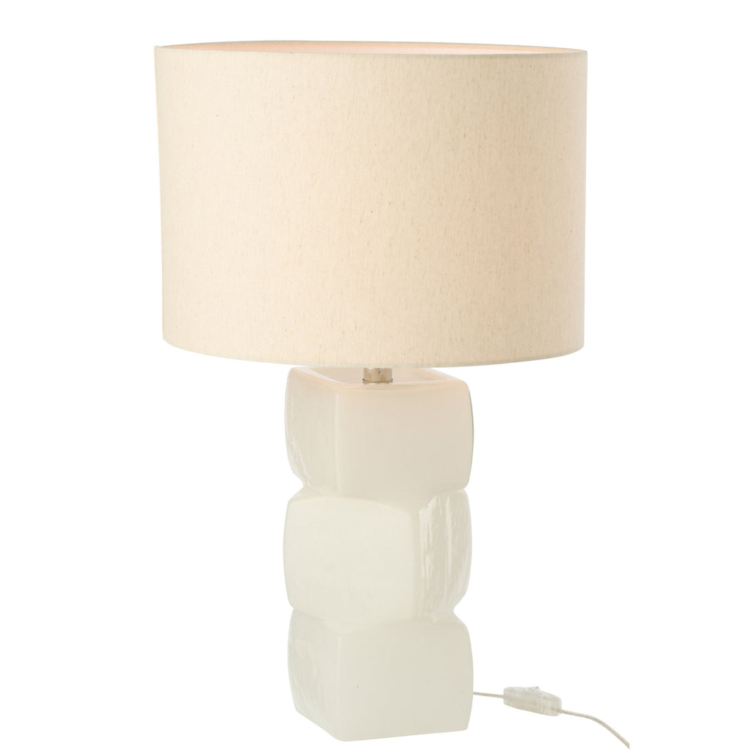 Lampe de table 3 cubes en verre blanc J-Line