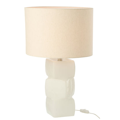 Lampe de table 3 cubes en verre blanc J-Line