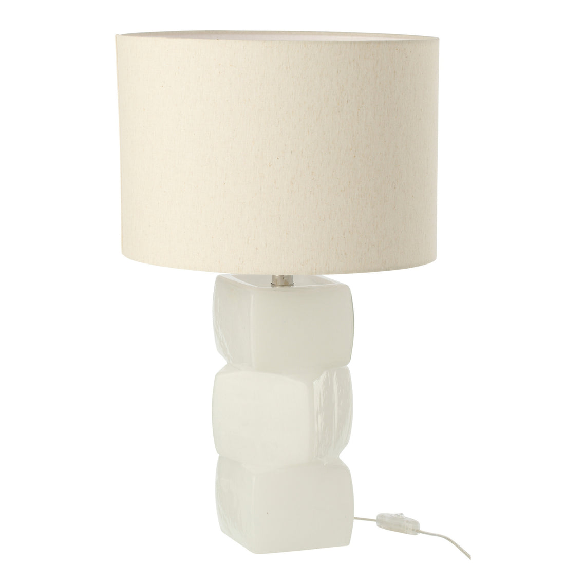 Lampe de table 3 cubes en verre blanc J-Line