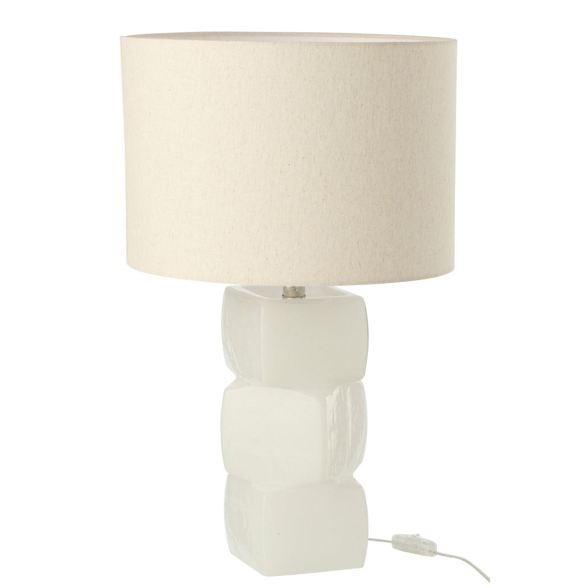 Lampe de table 3 cubes en verre blanc J-Line
