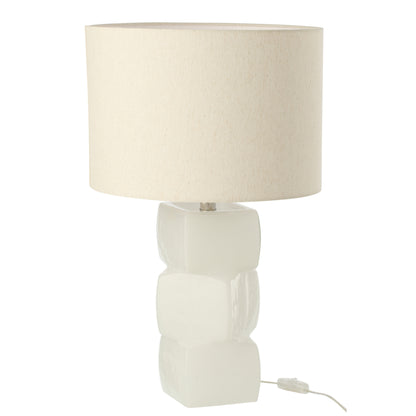 Lampe de table 3 cubes en verre blanc J-Line