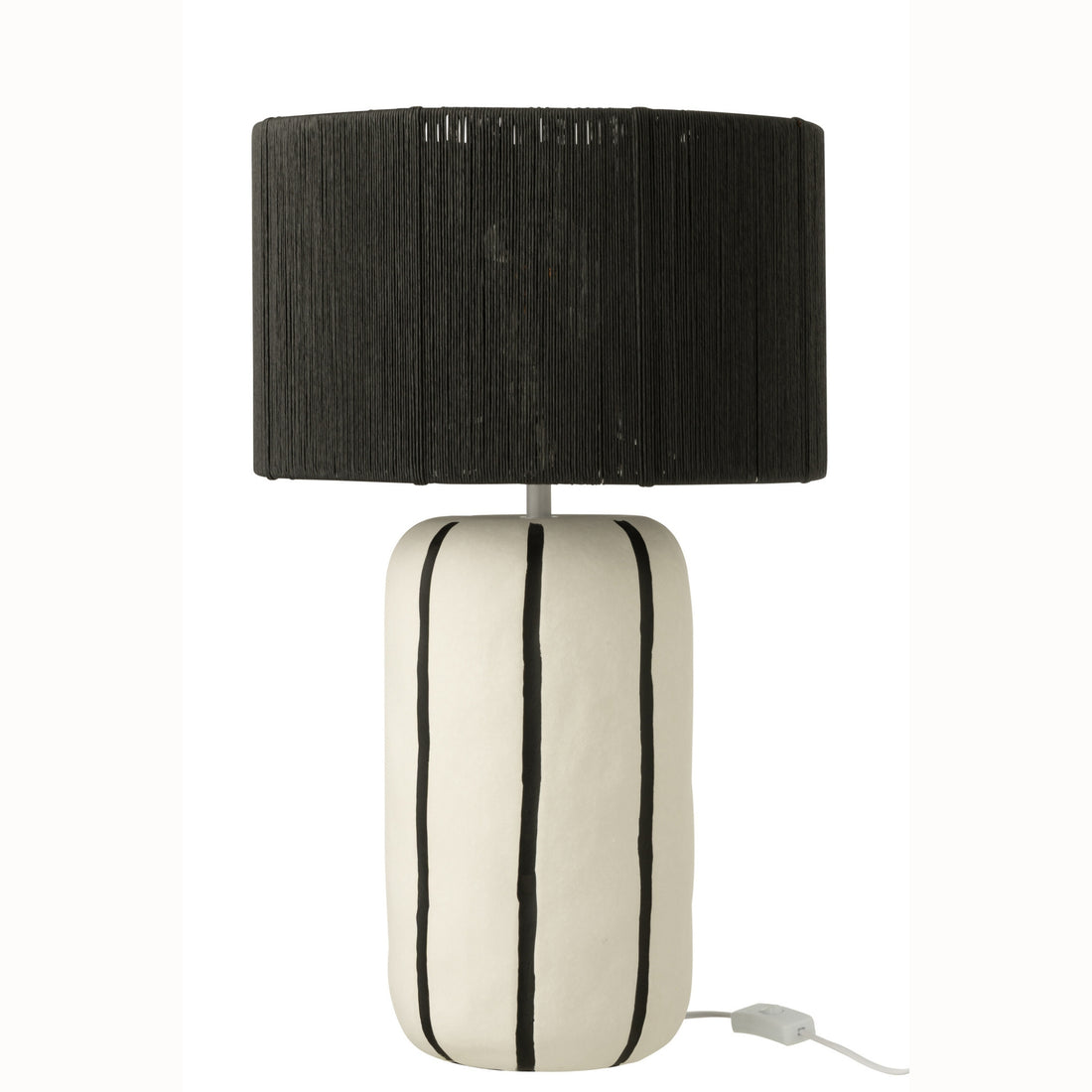 Lampe de table en céramique rayée noire/blanche J-Line