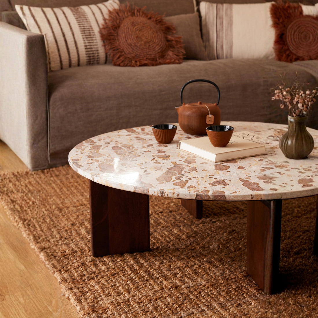 Table basse Mathilde Marbre Naturel/Beige J-Line