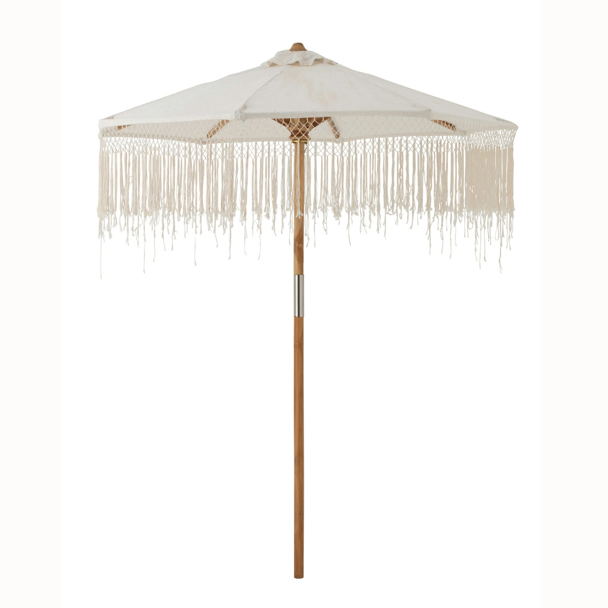 Parasol Macramé Bois Écru 200x250cm J-Line