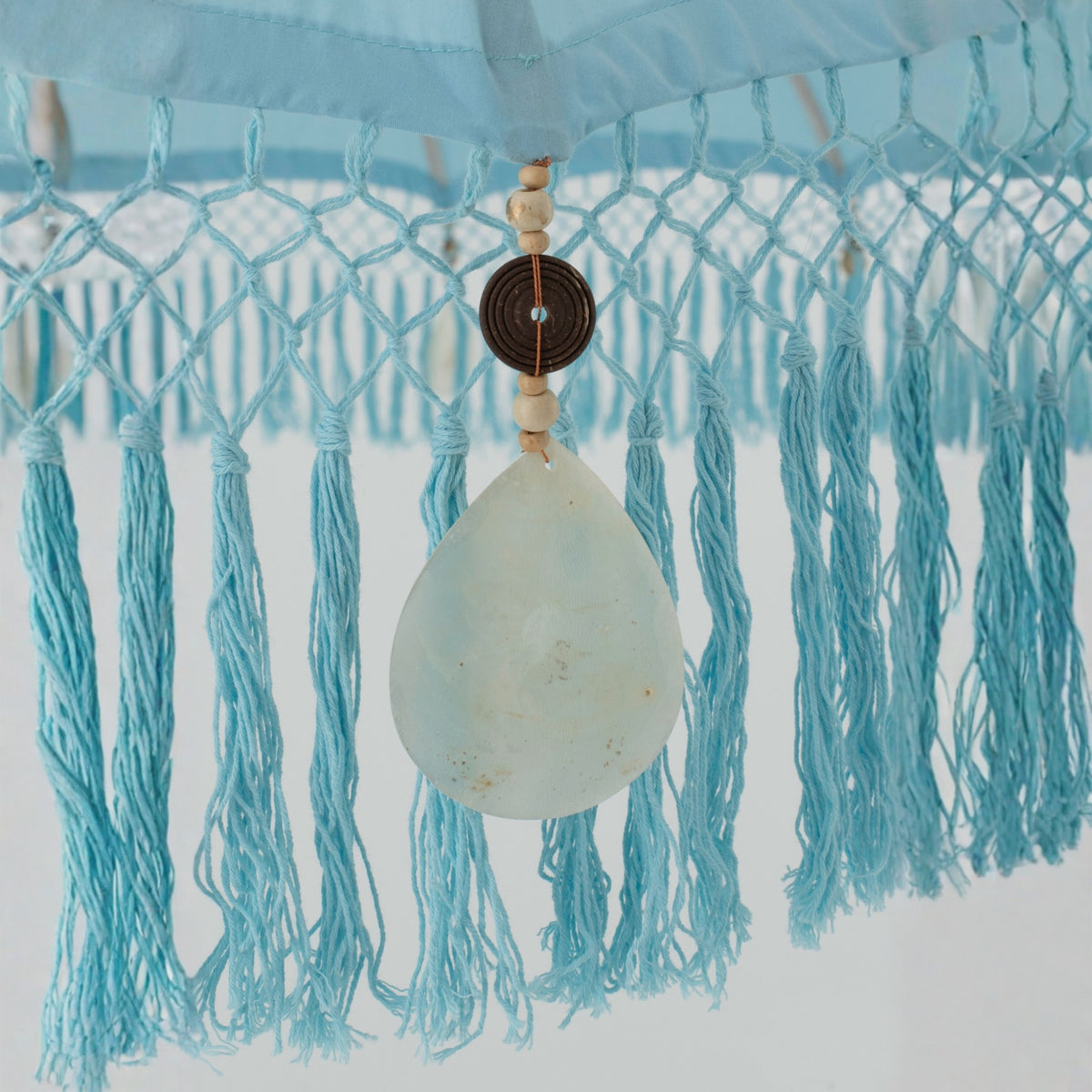 Parasol Bobbi Bambou/Coton Bleu clair J-Line