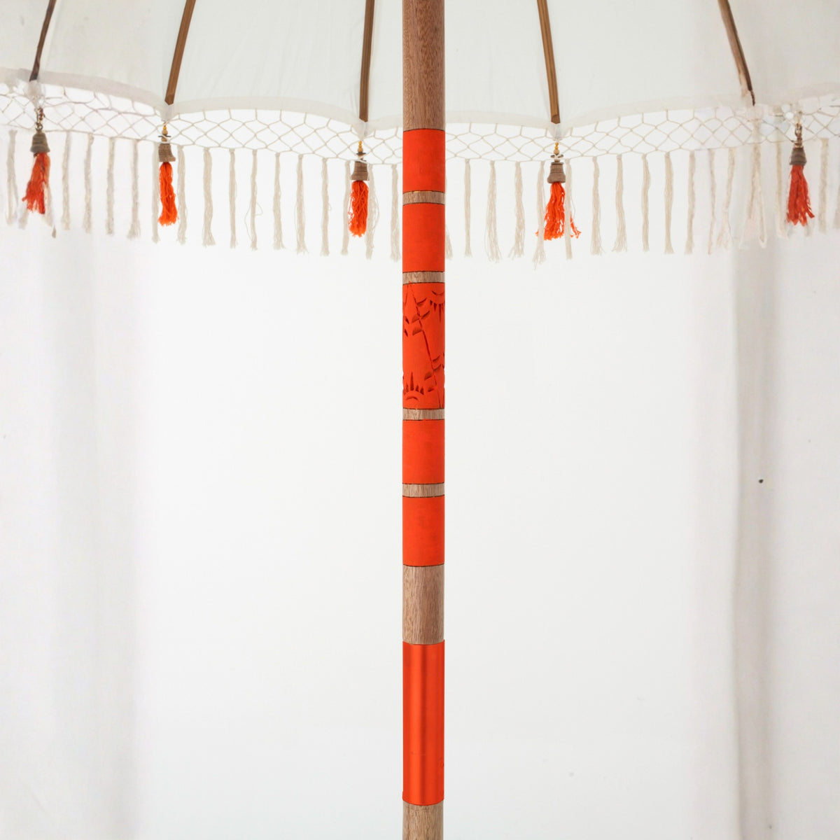 Parasol Flavie Bois/Coton Écru/Orange J-Line