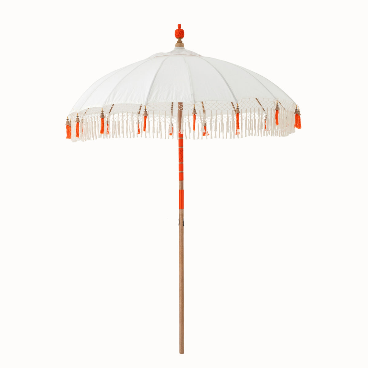 Parasol Flavie Bois/Coton Écru/Orange J-Line