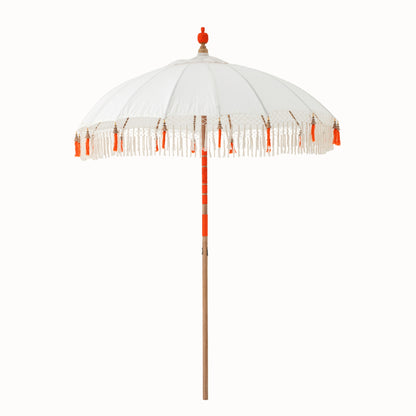 Parasol Flavie Bois/Coton Écru/Orange J-Line