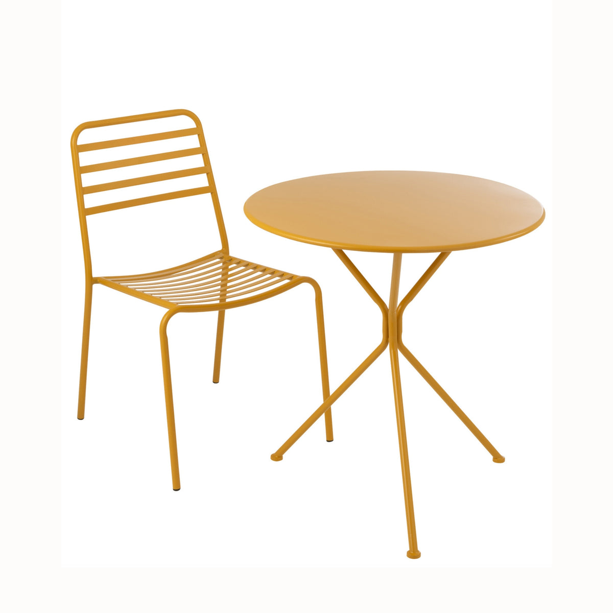 Table de jardin Tripod Ronde Métal Jaune ocre Large J-Line
