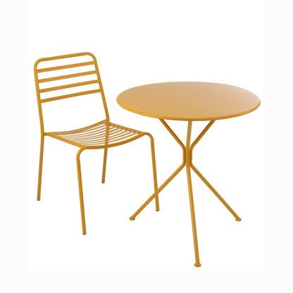 Table de jardin Tripod Ronde Métal Jaune ocre Large J-Line