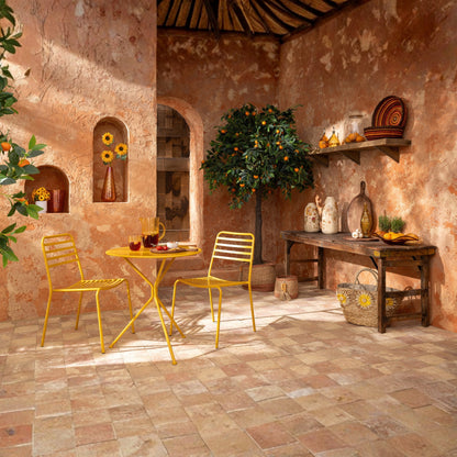 Table de jardin Tripod Ronde Métal Jaune ocre Large J-Line
