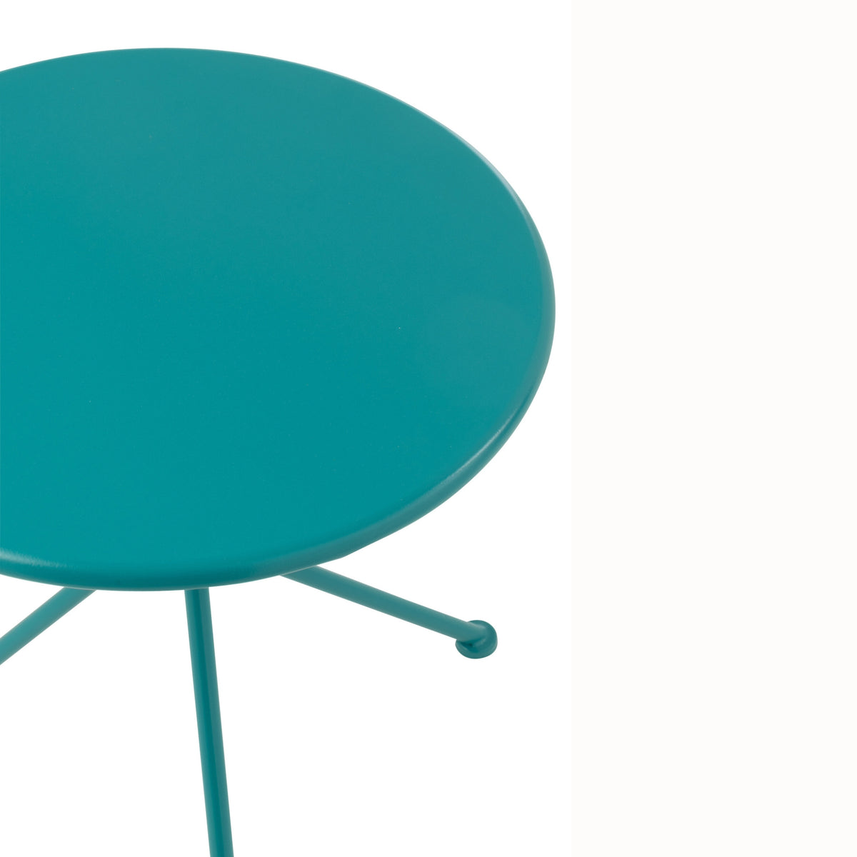 Table de jardin Tripod Ronde Métal Turquoise Petite J-Line