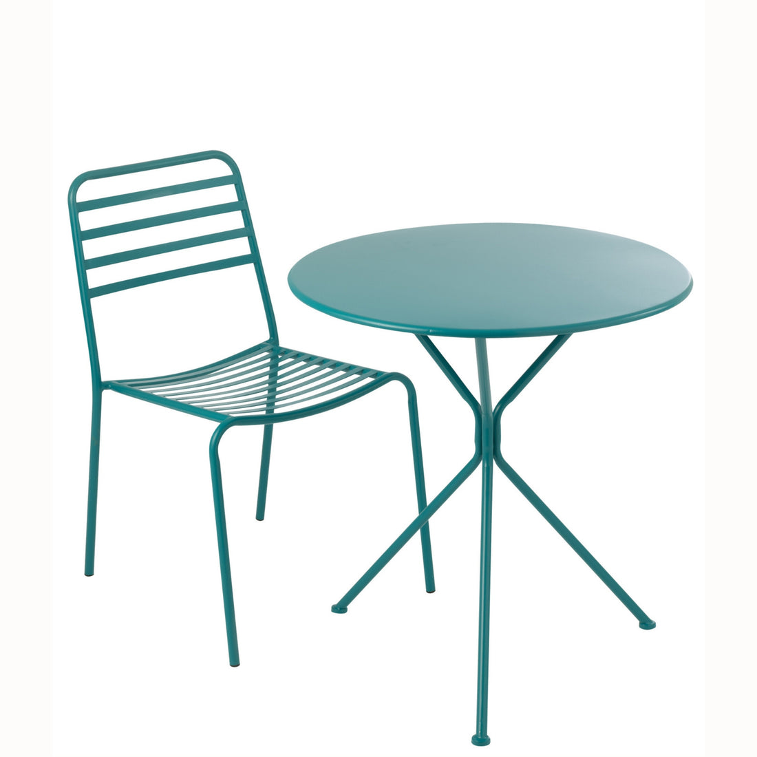 Table de jardin Tripod Ronde Métal Turquoise Large J-Line