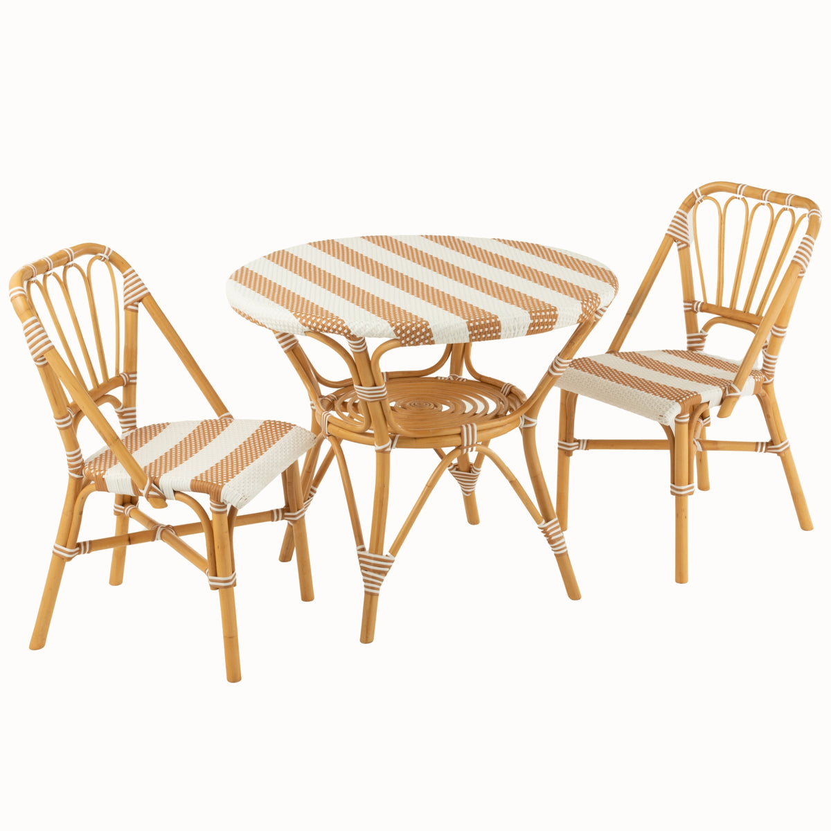 Table à manger Rotin Beige/Blanc J-Line