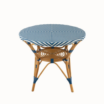 Table à manger Rotin Bleu/Blanc J-Line