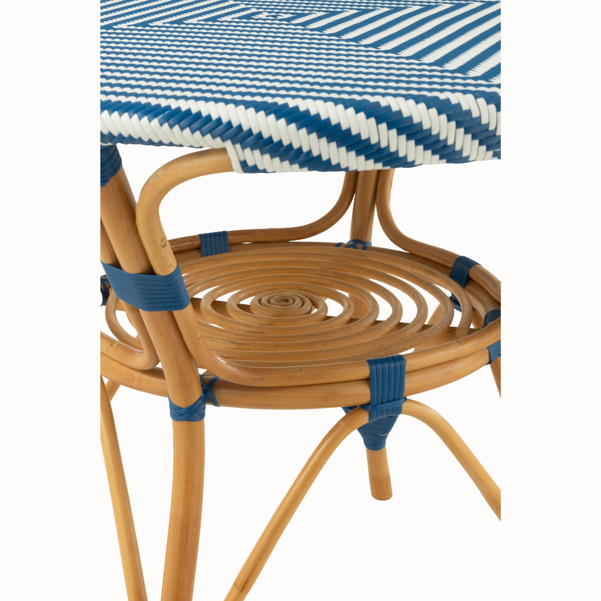 Table à manger Rotin Bleu/Blanc J-Line