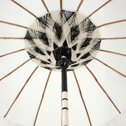 Parasol Flavie Bois/Coton Écru/Noir J-Line