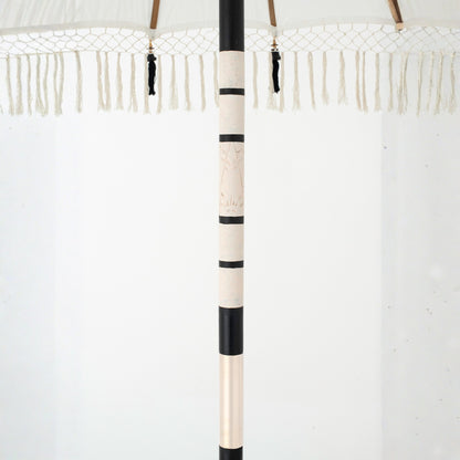 Parasol Flavie Bois/Coton Écru/Noir J-Line